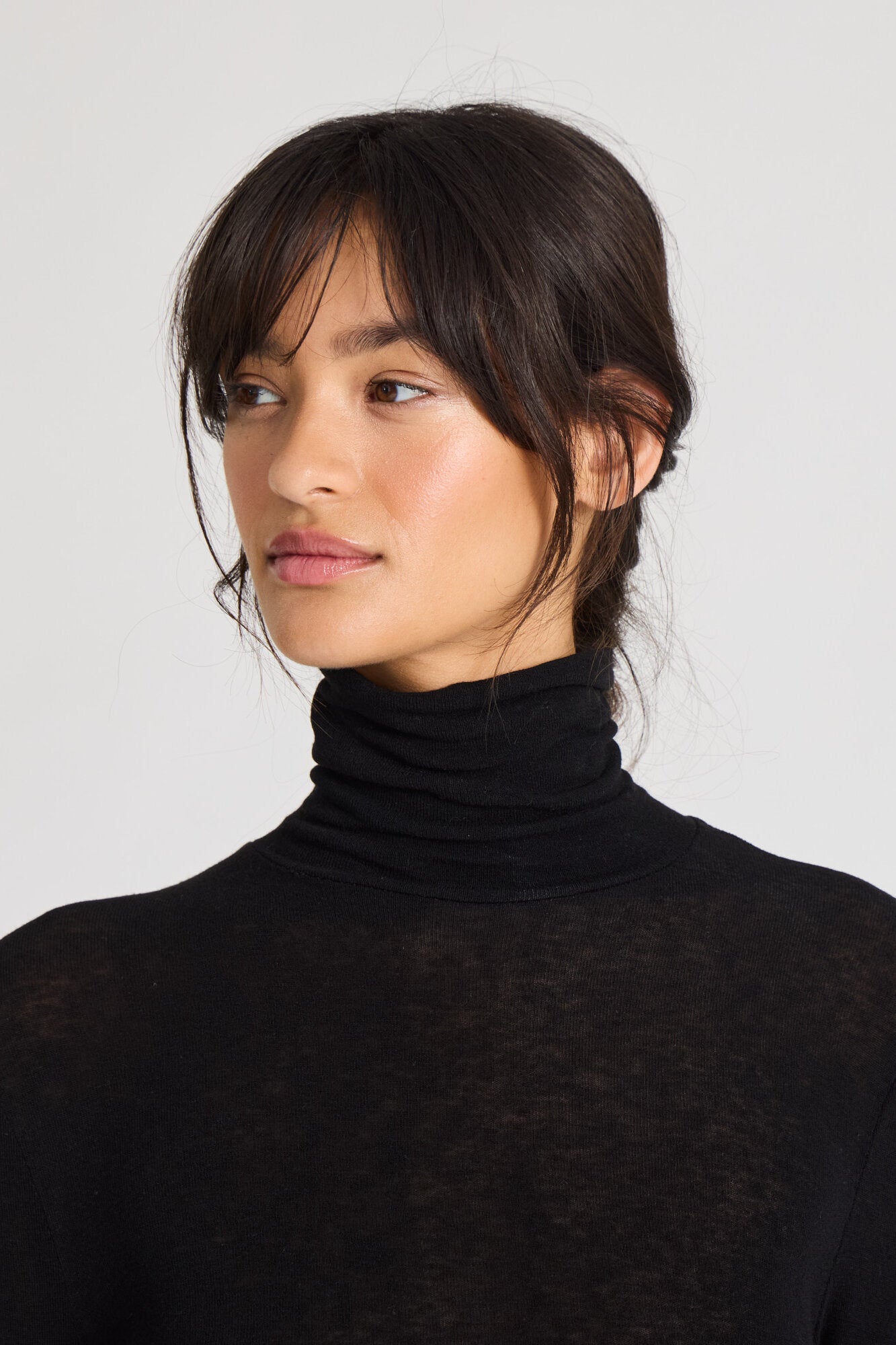 Anna Wool Turtleneck langærmet t-shirt - sort